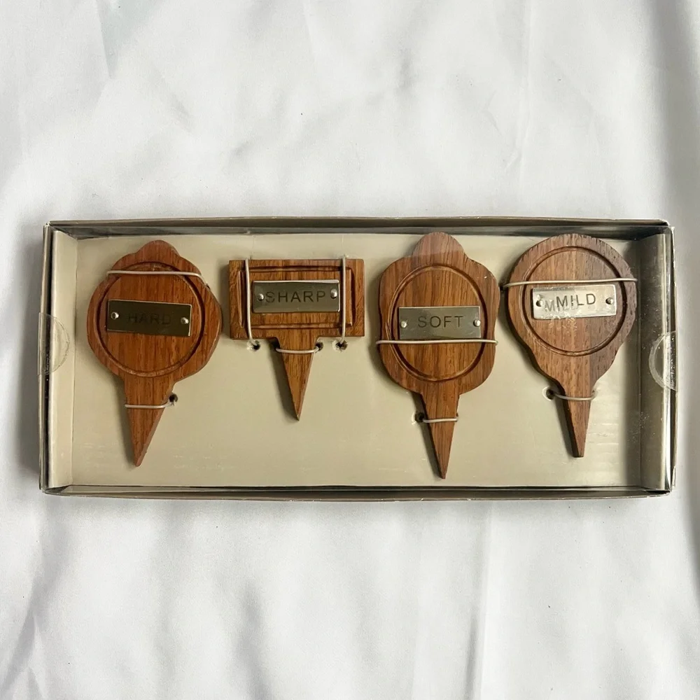 Pier 1 Wooden Cheese Marker Set of 4 - Charcuterie Board Labels